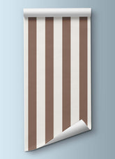 Papel de Parede Infantil - Listrado Largo Regular Mocha Mousse